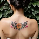 tattoo of a floral wreath on a woman s upper back tatufoto.com 199