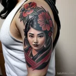 tattoo of a flower wreath on a man s shoulder tatufoto.com 204