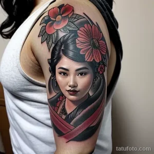 tattoo of a flower wreath on a man s shoulder tatufoto.com 204