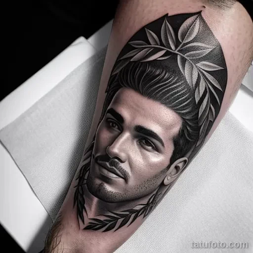 tattoo of a laurel wreath on a man s forearm tatufoto.com 209