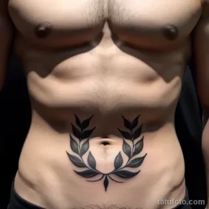 tattoo of a simple laurel wreath on a man s ribcage tatufoto.com 237