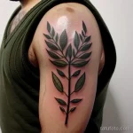 tattoo of a wreath with olive branches on a man s shoulder tatufoto.com 269