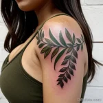 tattoo of a wreath with olive branches on a woman s shoulder tatufoto.com 274