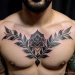 tattoo of a wreath with thorns on a man s chest tatufoto.com 287