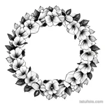 tattoo sketch of a rose wreath tatufoto.com 317