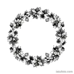 tattoo sketch of a rose wreath tatufoto.com 319
