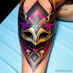 venetian mask tattoo in abstract style tatufoto.com 113