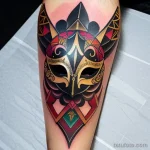 venetian mask tattoo in abstract style tatufoto.com 115