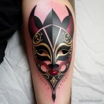 venetian mask tattoo in abstract style tatufoto.com 116