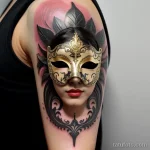 venetian mask tattoo in baroque style tatufoto.com 122