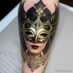 venetian mask tattoo in baroque style tatufoto.com 123