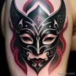 venetian mask tattoo in dark fantasy style tatufoto.com 164