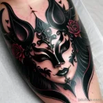 venetian mask tattoo in dark fantasy style tatufoto.com 167