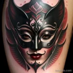 venetian mask tattoo in gothic style with deep reds and blacks S2430381932 St40 G12 tatufoto.com 196