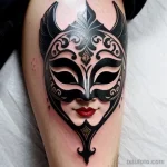 venetian mask tattoo in traditional style tatufoto.com 230
