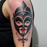 venetian mask tattoo in traditional style tatufoto.com 231