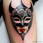 venetian mask tattoo in traditional style tatufoto.com 233