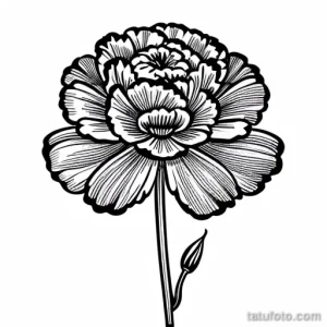 vintage-style carnation tattoo design tatufoto.com 351