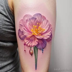 watercolor carnation tattoo design tatufoto.com 353