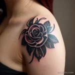 woman with a faded tattoo, dressed in elegant attire tatufoto.com 116