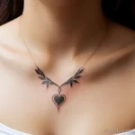 woman with a tattoo on her collarbone, wondering about its meaning tatufoto.com 126