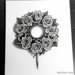 wreath of roses tattoo sketch tatufoto.com 322