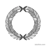 wreath with feathers tattoo outline tatufoto.com 323