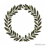 wreath with olive branches tattoo sketch tatufoto.com 329