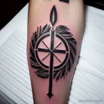 wreath with swords tattoo outline tatufoto.com 339