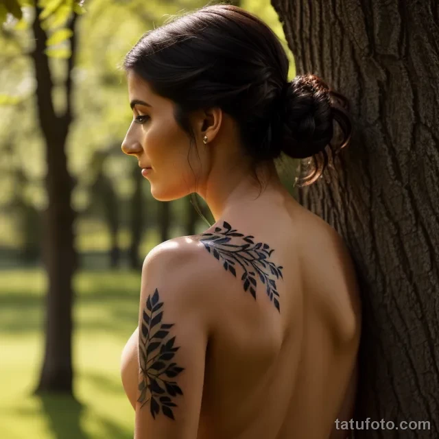 young European woman standing in profile tatufoto.com 087