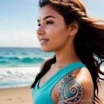 young woman standing by the ocean tatufoto.com 179