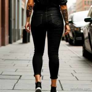 young woman walking down a city street tatufoto.com 180