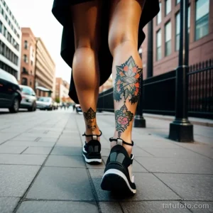 young woman walking down a city street tatufoto.com 181