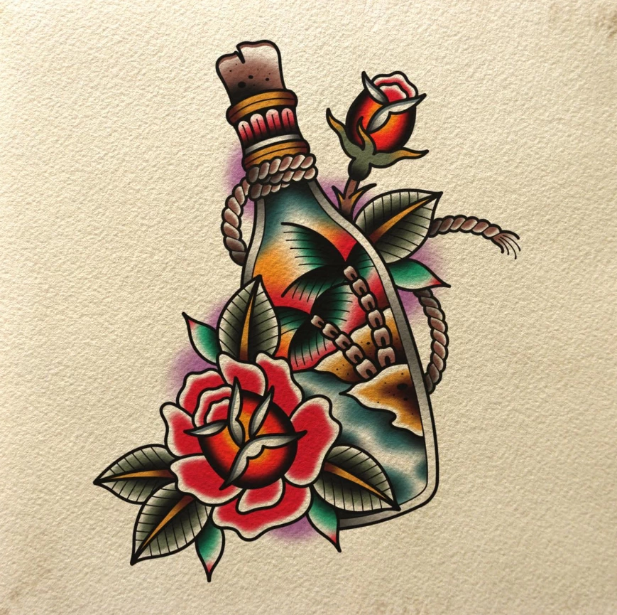 тату бутылка фото №002 - tatufoto.com 07102024