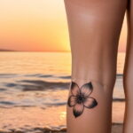 Красивая девушка с татуировкой цветок №015 - tatufoto.com 01112024
