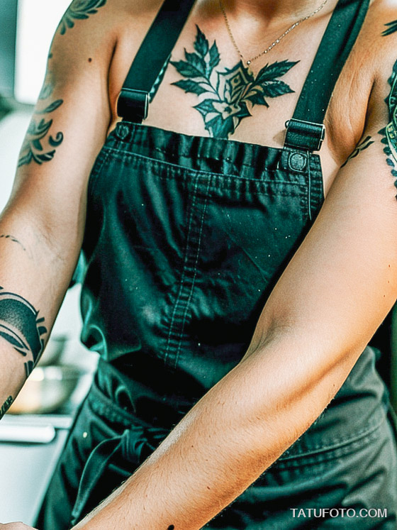 Кулинарные тату шеф-поваров - Attractive female chef with a small tattoo of a chef’s knife on her hand, tatufoto.com 258