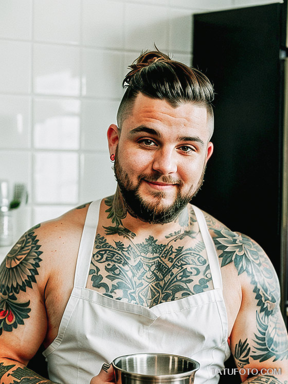 Кулинарные тату шеф-поваров - Chef with culinary-themed tattoos, tatufoto.com 229