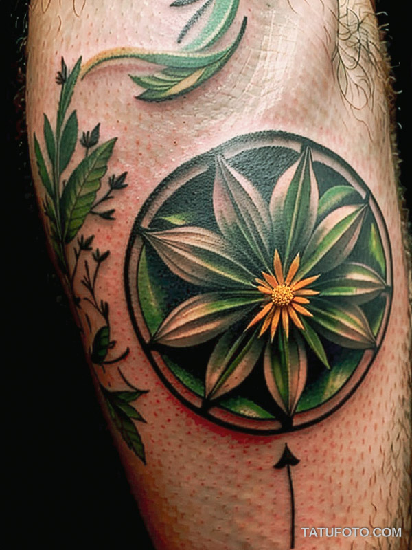 Кулинарные тату шеф-поваров - Close-up of a garlic bulb and herbs tattoo, tatufoto.com 176