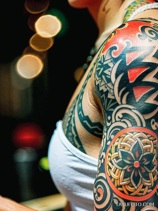 Кулинарные тату шеф-поваров - Close-up of a tattoo depicting a steaming bowl of ramen, tatufoto.com 098