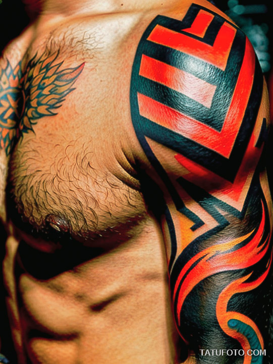 Кулинарные тату шеф-поваров - Colorful tattoo of a chili pepper and flames, tatufoto.com 218