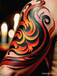 Кулинарные тату шеф-поваров - Colorful tattoo of a chili pepper and flames, tatufoto.com 219