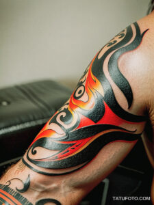 Кулинарные тату шеф-поваров - Colorful tattoo of a chili pepper and flames, tatufoto.com 220