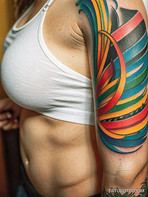 Кулинарные тату шеф-поваров - Colorful tattoo of pasta and a fork, tatufoto.com 003