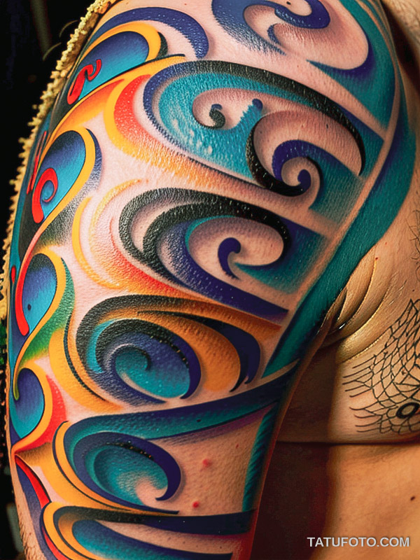 Кулинарные тату шеф-поваров - Colorful tattoo of pasta and a fork, tatufoto.com 005