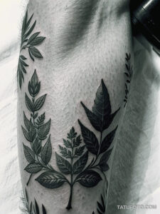 Кулинарные тату шеф-поваров - Detailed botanical tattoo sketch of fresh herbs like rosemary and thyme, tatufoto.com 533