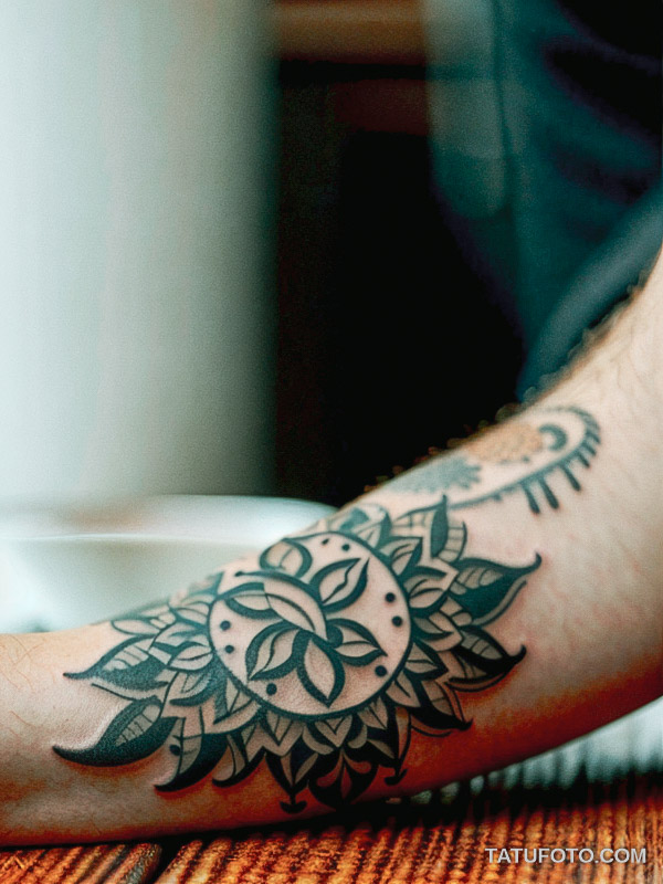 Кулинарные тату шеф-поваров - Detailed tattoo of a steaming coffee cup with beans, tatufoto.com 068