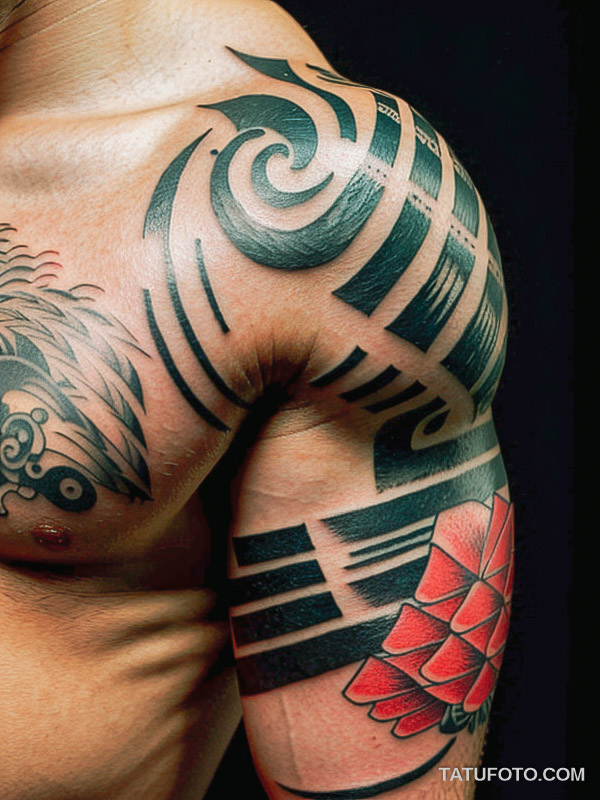Кулинарные тату шеф-поваров - Detailed tattoo of sushi rolls with chopsticks, tatufoto.com 026