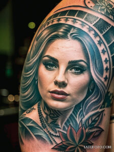 Кулинарные тату шеф-поваров - Female chef with herb tattoos on her arm, tatufoto.com 484