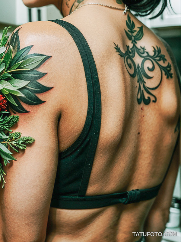Кулинарные тату шеф-поваров - Glamorous chef with a tattoo of herbs and spices on her wrist, tatufoto.com 213