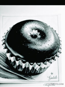 Кулинарные тату шеф-поваров - Monochrome sketch of a pastry bag with icing, tatufoto.com 154